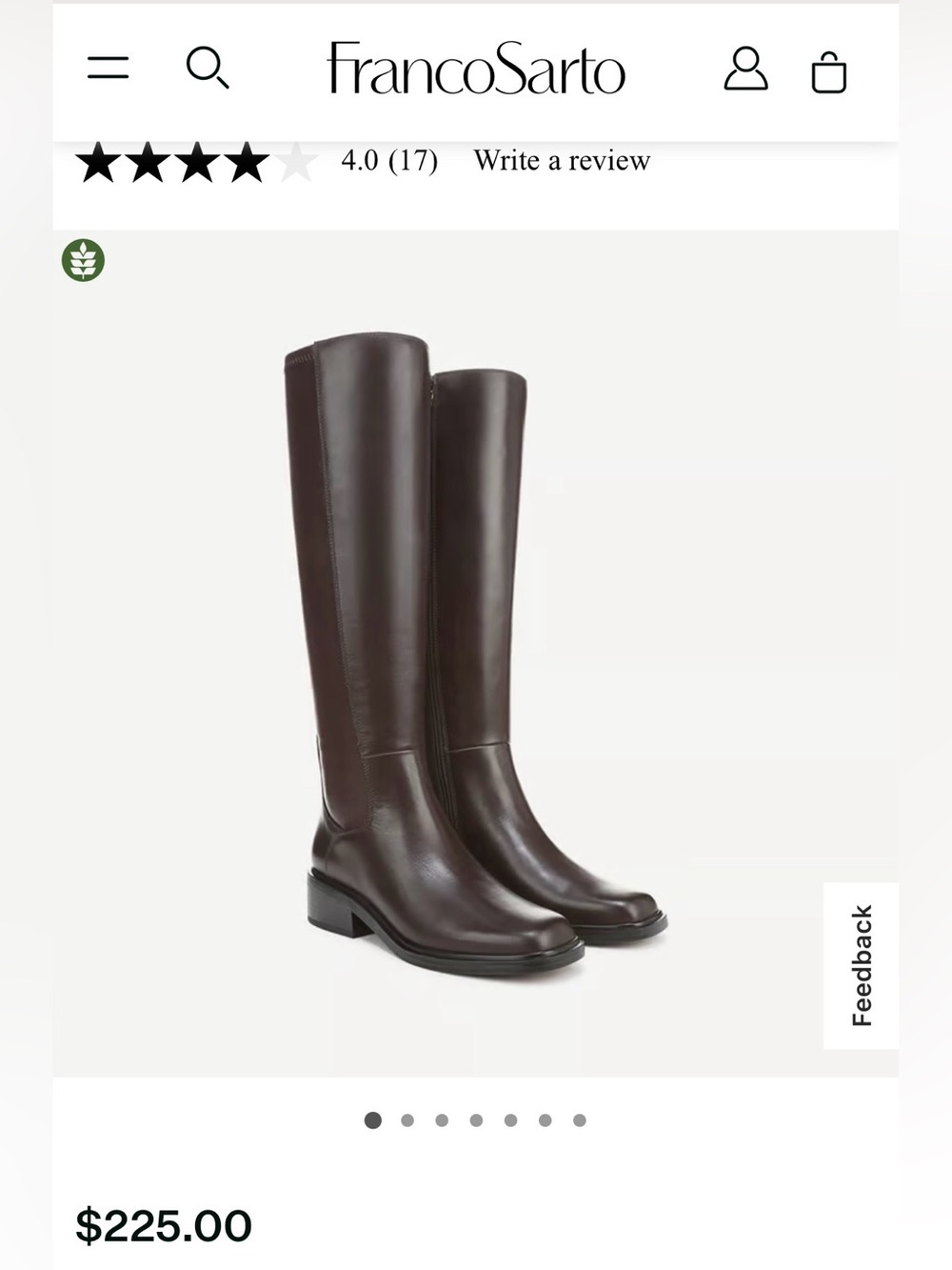 Franco Sarto Over-the-Knee Leather Riding Boots in Dark Brown